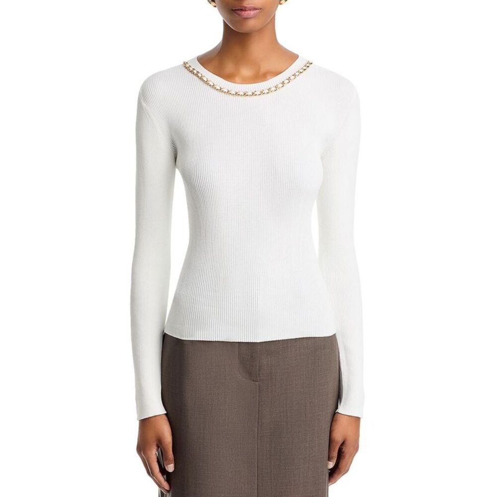 Generation Love Womens Elda Chain Sweater Small White - NWT